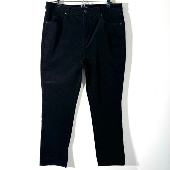 Talbots High Waist Black Corduroy Straight Leg Pants - Picture 1 of 9